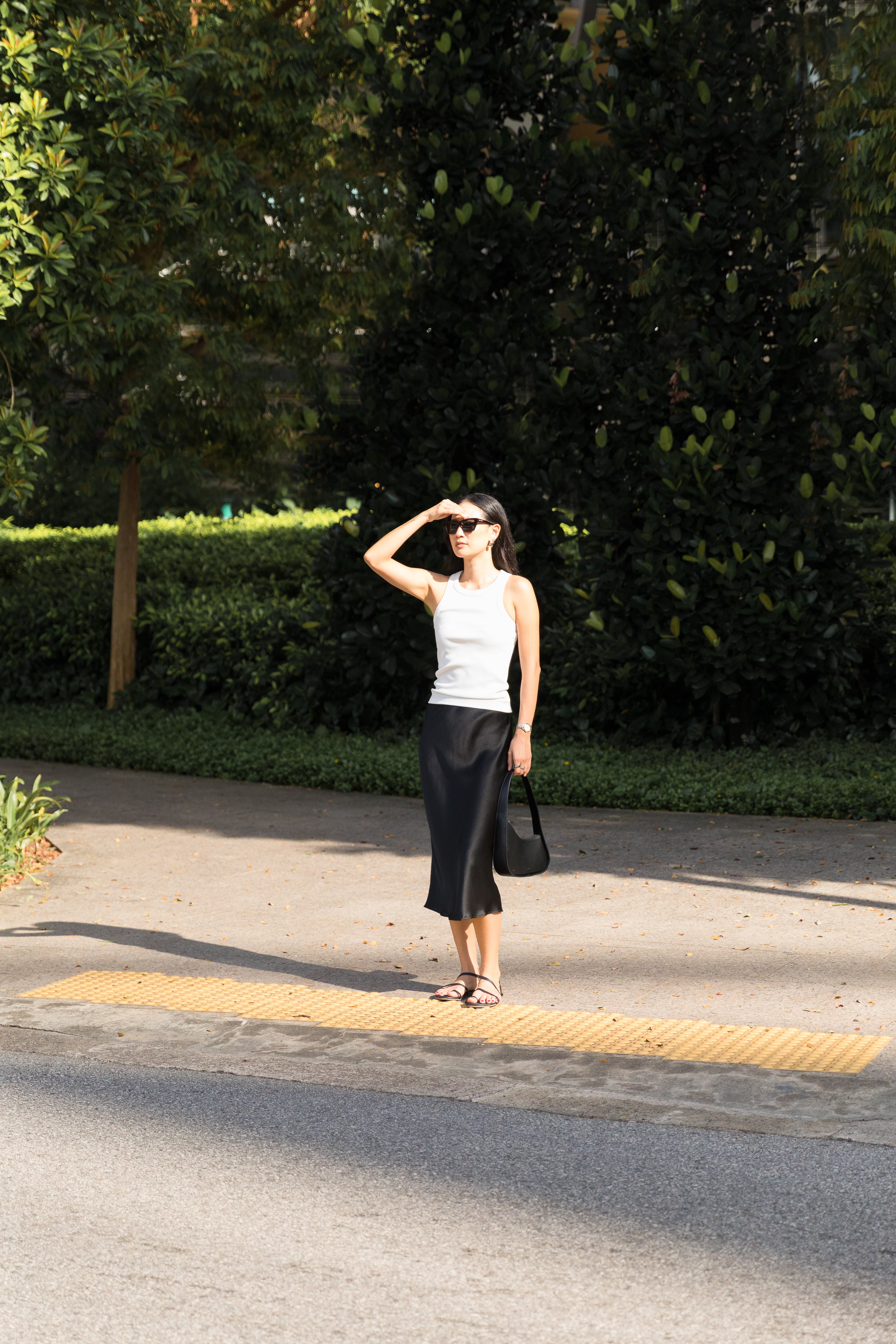 Sophie Midi Silk Slip Skirt