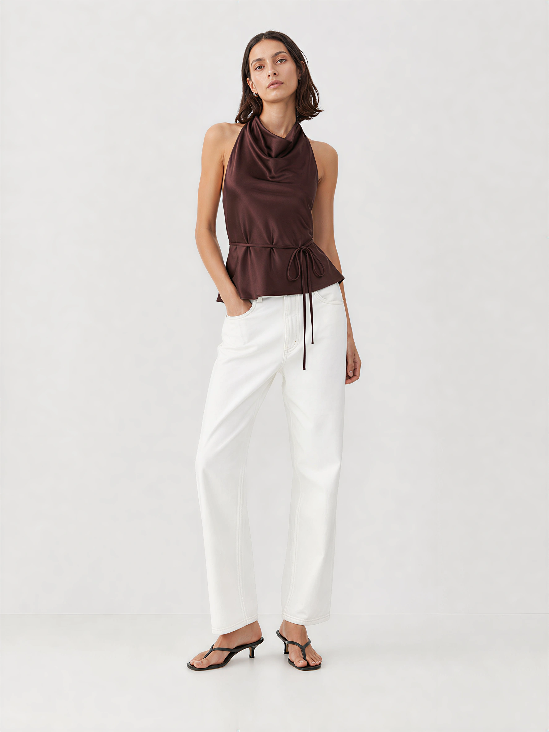 Chloe Halter Cowl Neck Top