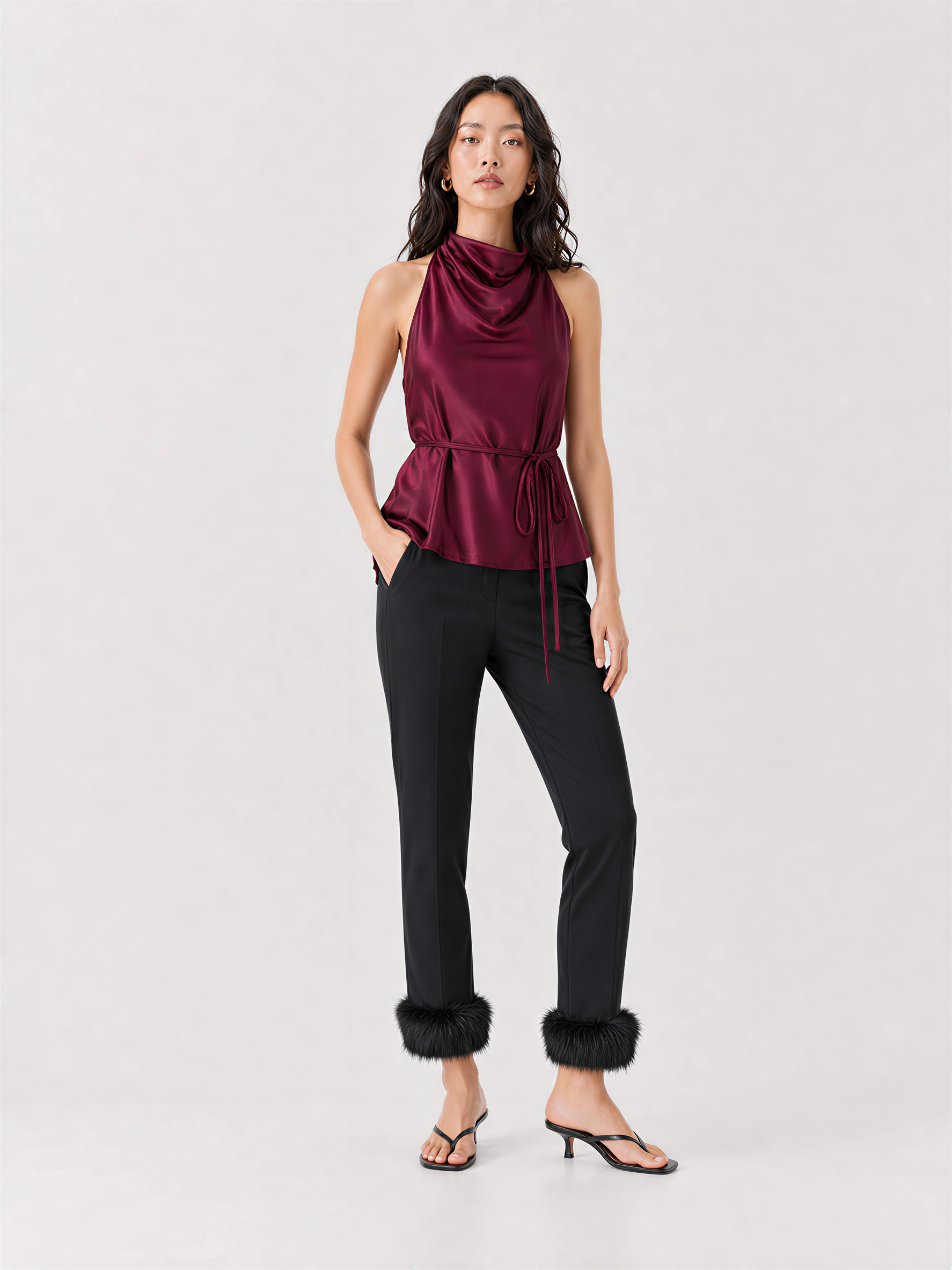 Chloe Halter Cowl Neck Top
