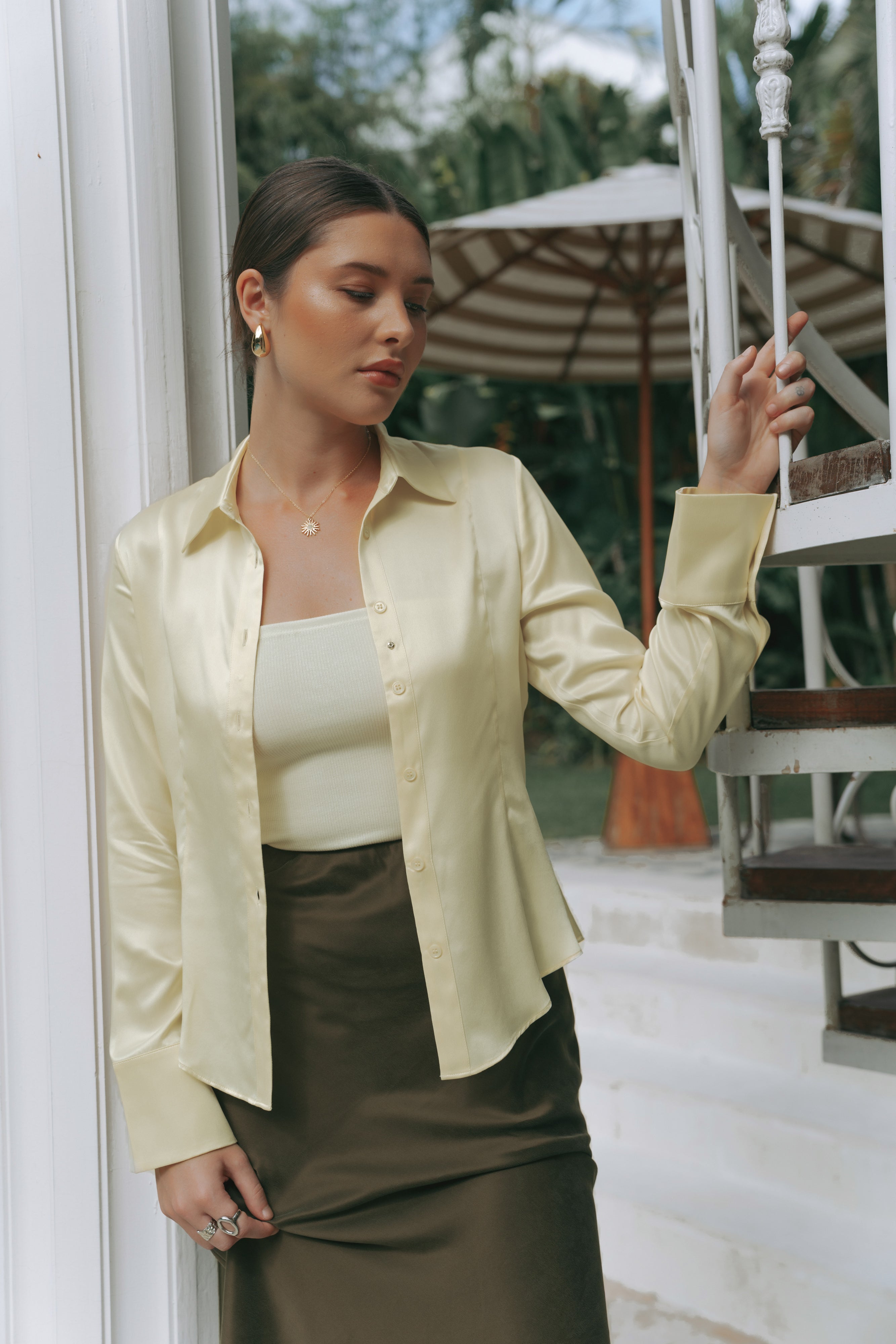 Camille Fitted Silk Shirt