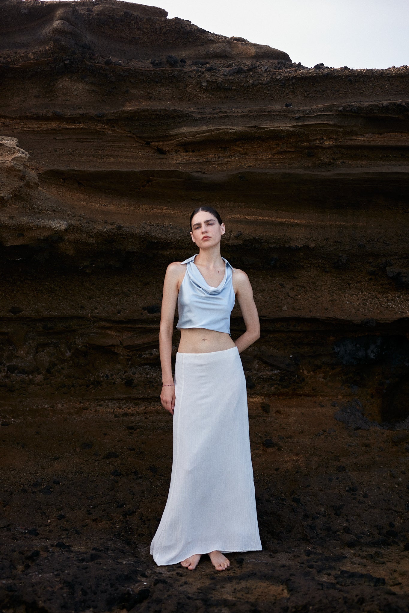 Kendell Cowl-Neck Silk Top