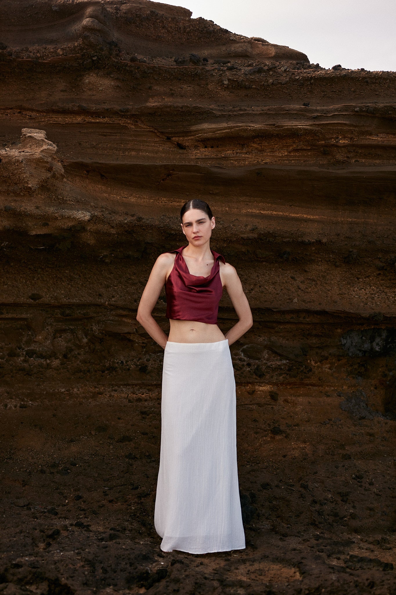 Kendell Cowl-Neck Silk Top