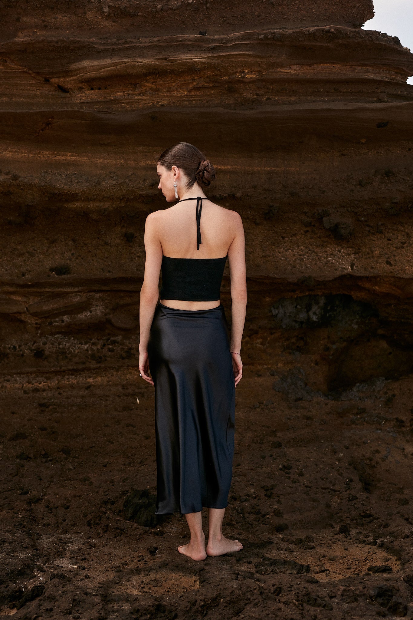 Marin Ruched Silk Skirt