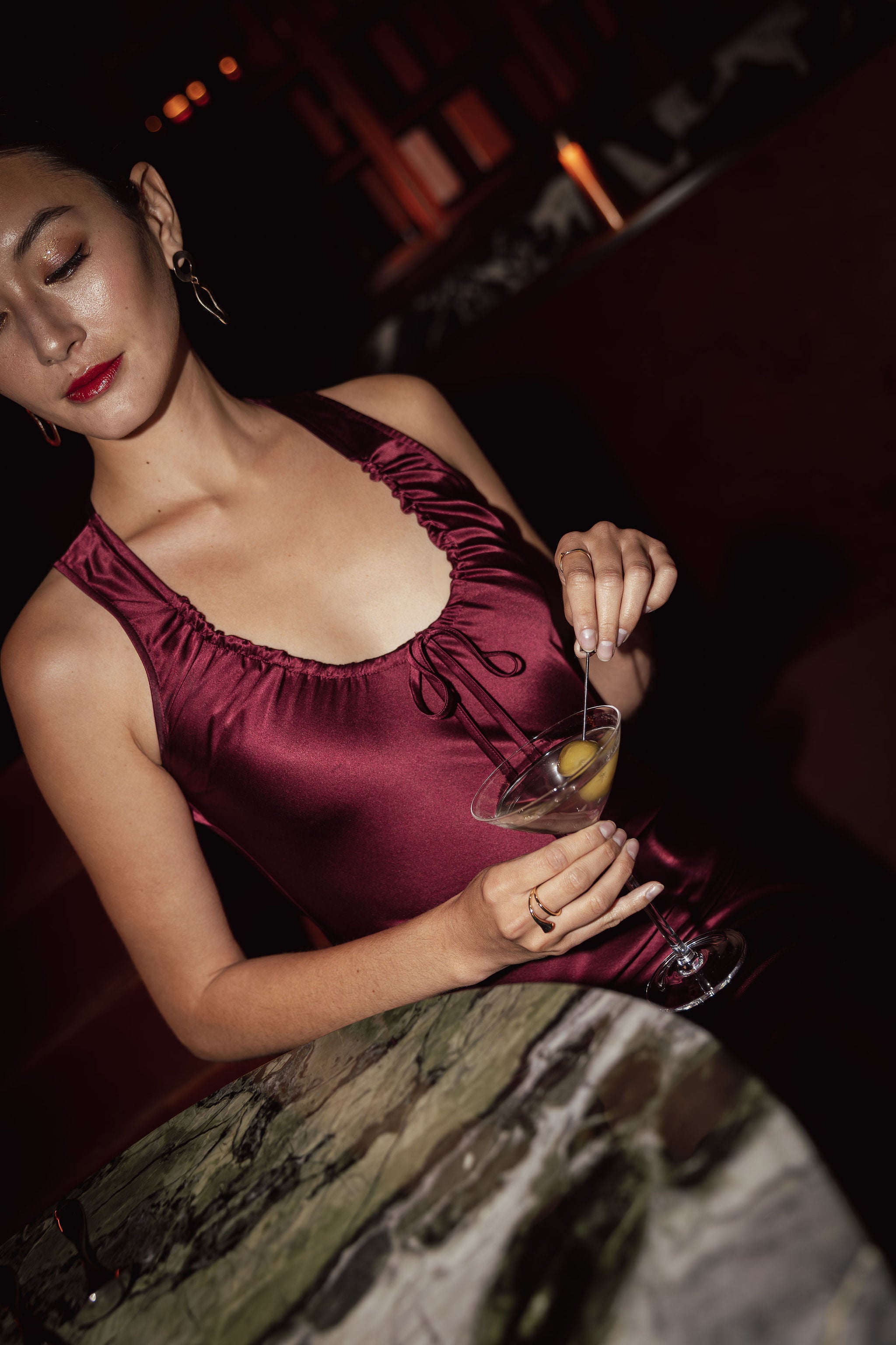 Colette Gathered Neck Midi Dress