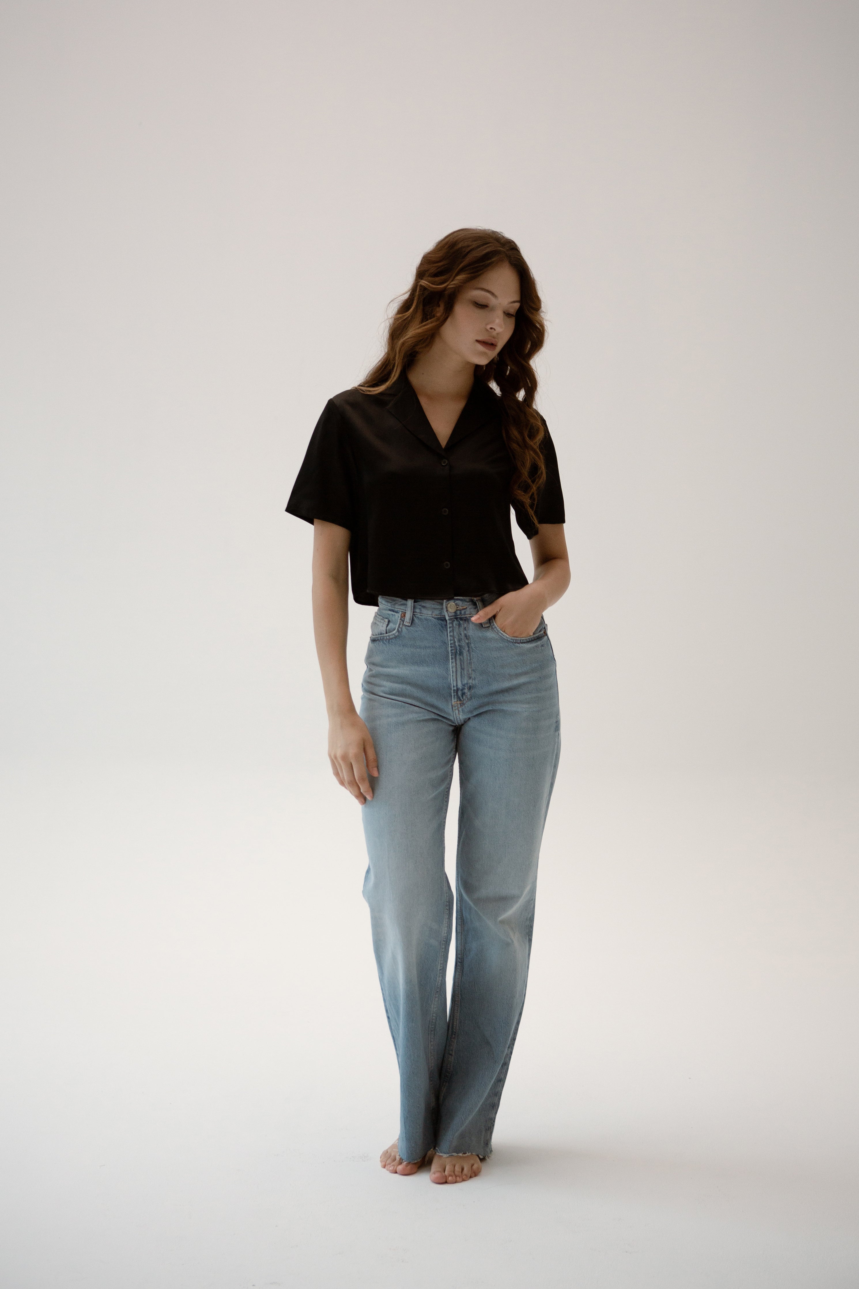 Christie Cropped Silk Shirt