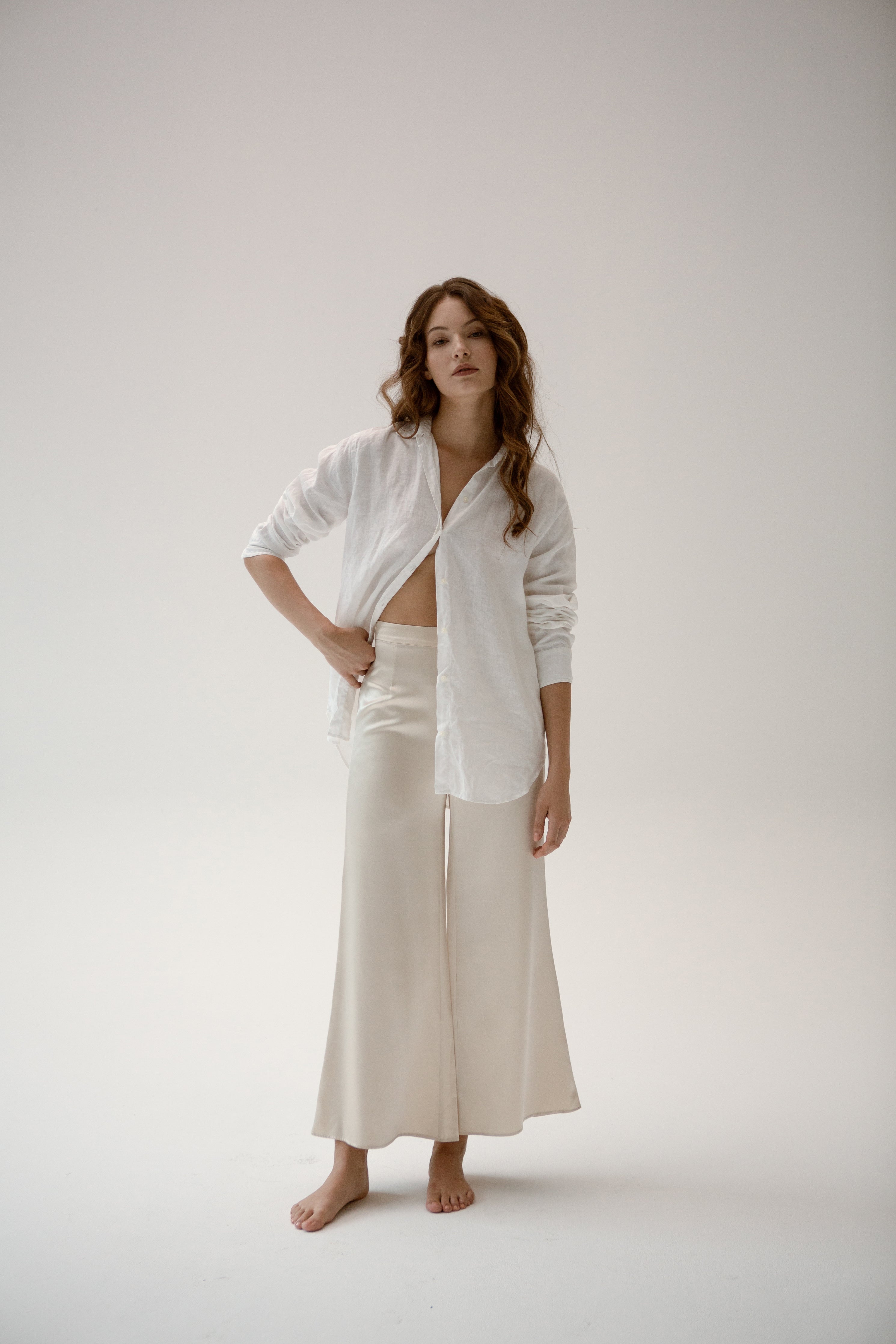 Kyra Flared Silk Pants