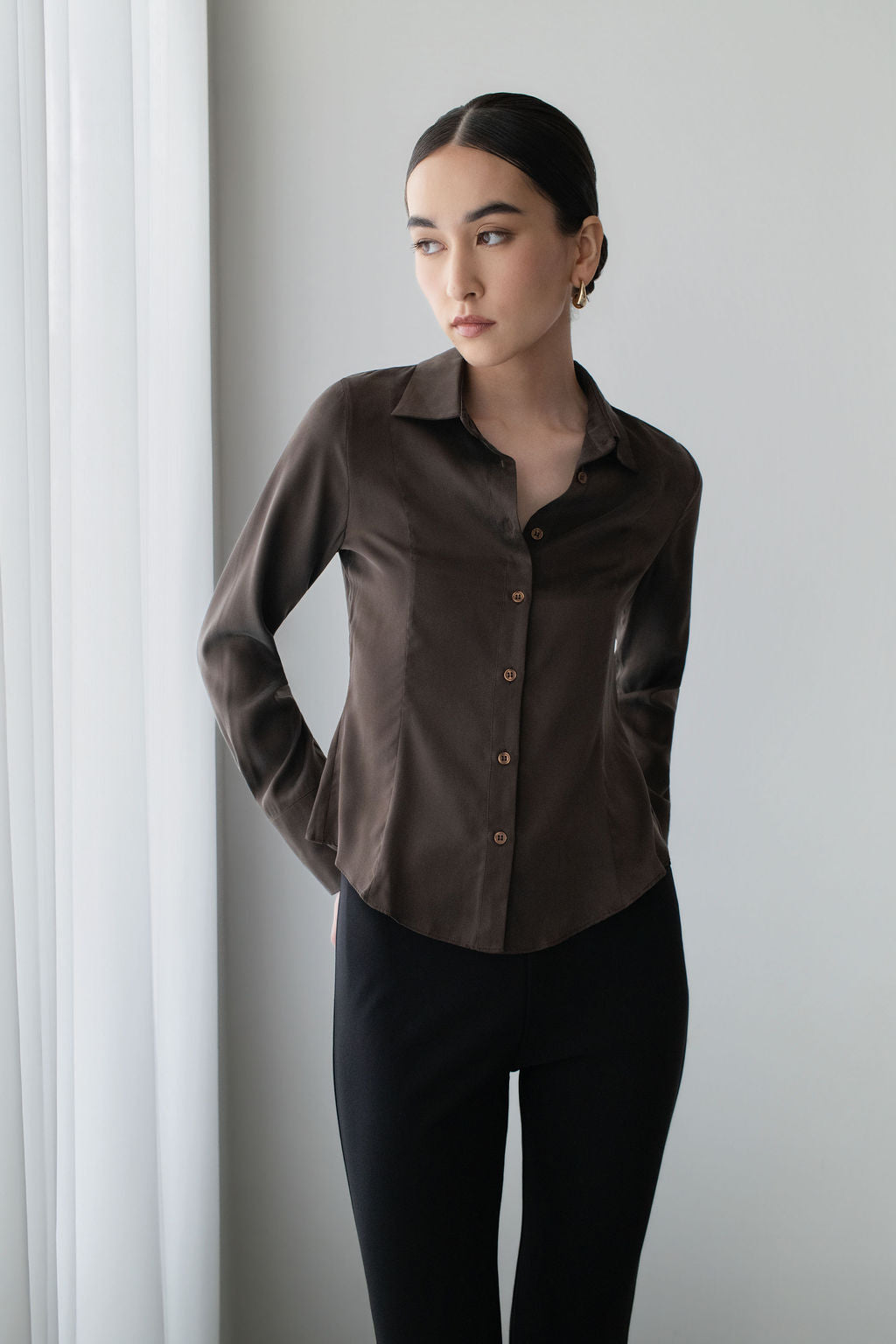 Camille Fitted Silk Shirt