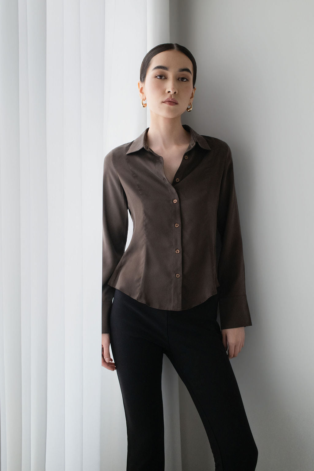 Camille Fitted Silk Shirt