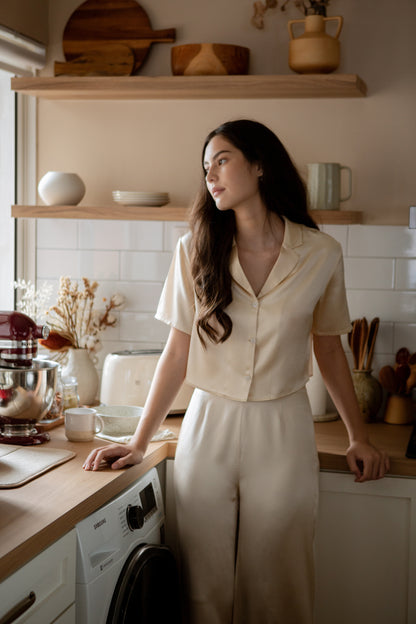 Christie Cropped Silk Shirt