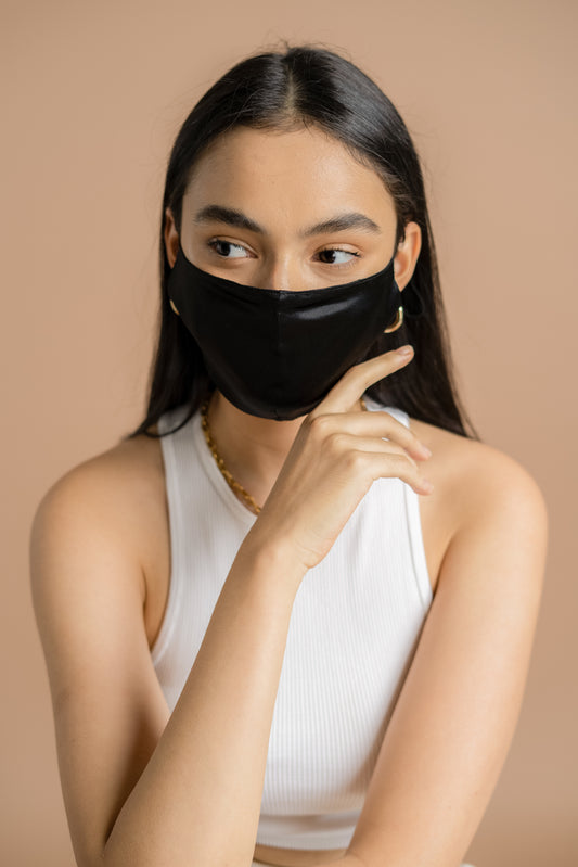 Silk Face Mask - Black